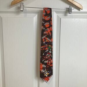 WB Looney Tunes Team NFL Vintage 1993 Graphic Print 4” Neck Tie Football